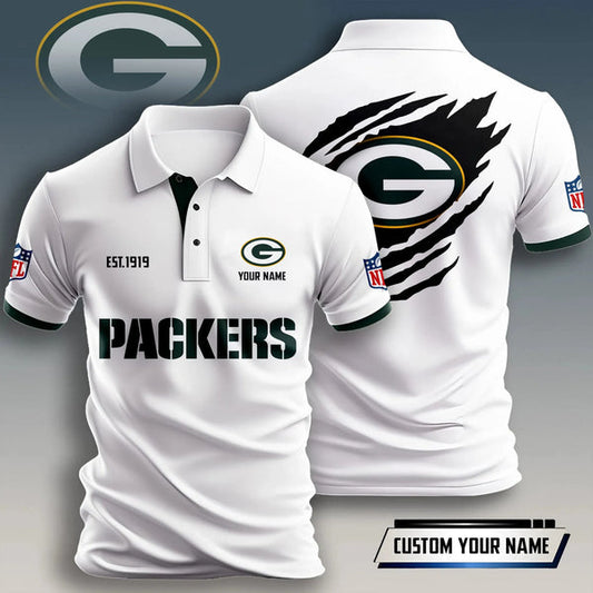 Green Bay Packers Personalized Adult Polo Shirt 011