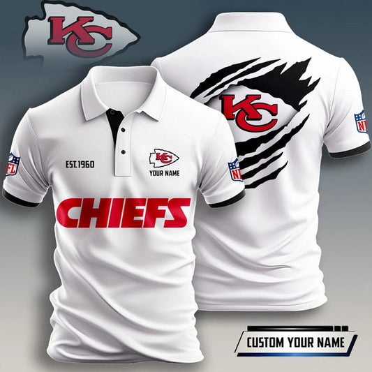 Kansas City Chiefs Personalized Adult Polo Shirt 011