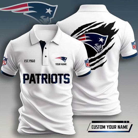 New England Patriots Personalized Adult Polo Shirt 011