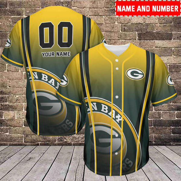 Green Bay Packers Personalized Baseball Jersey 011