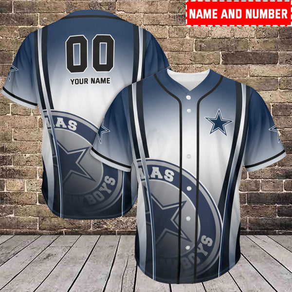 Dallas Cowboys Personalized Baseball Jersey 001