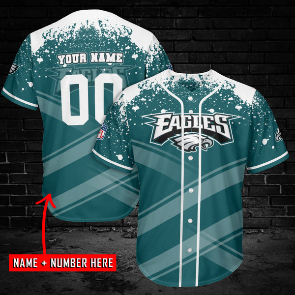 Philadelphia Eagles Personalized Baseball Jersey 011