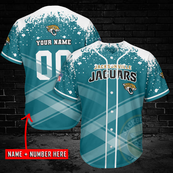 Jacksonville Jaguars Personalized Baseball Jersey 009
