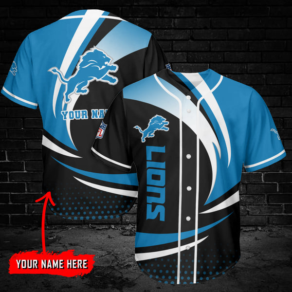 Detroit Lions Personalized Baseball Jersey 007