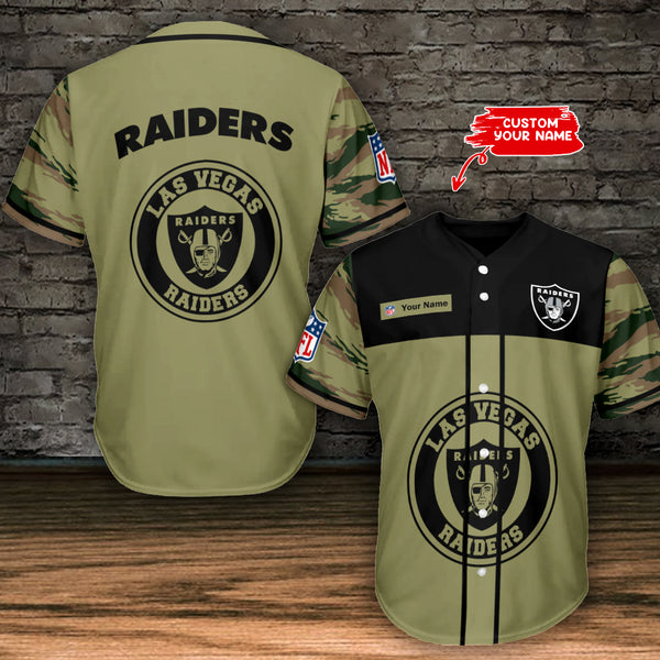 Las Vegas Raiders Personalized Baseball Jersey 004