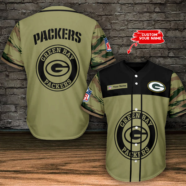 Green Bay Packers Personalized Baseball Jersey 006