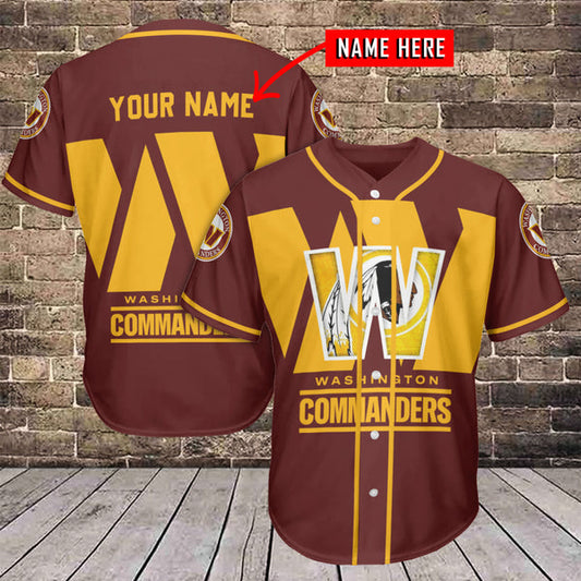 Washington Commanders Personalized Baseball Jersey 007