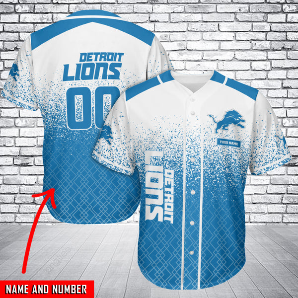 Detroit Lions Personalized Baseball Jersey 004
