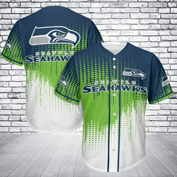 Seattle Seahawks Personalized Baseball Jersey 004