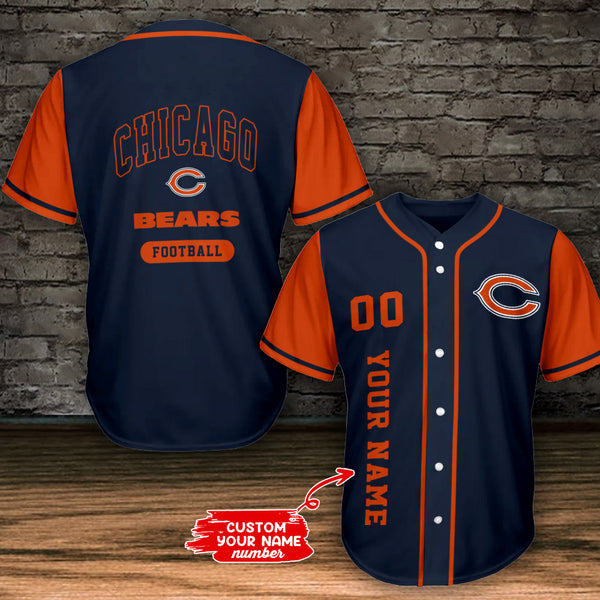 Chicago Bears Personalized Baseball Jersey 004