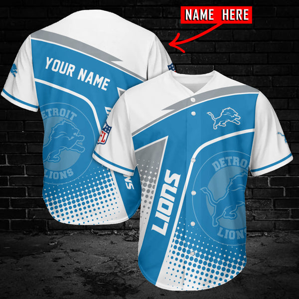 Detroit Lions Personalized Baseball Jersey 006