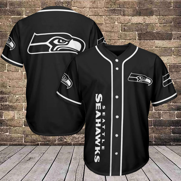 Seattle Seahawks Personalized Baseball Jersey 008