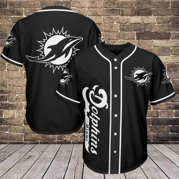 Miami Dolphins Personalized Baseball Jersey 007