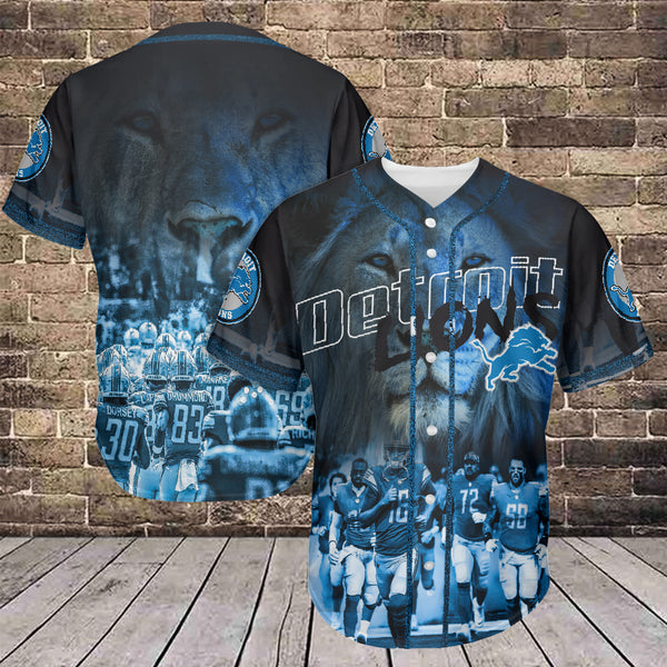Detroit Lions Personalized Baseball Jersey 015