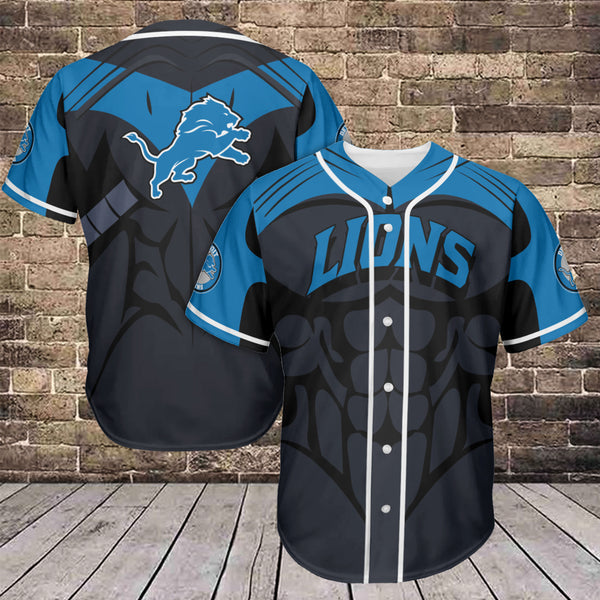 Detroit Lions Personalized Baseball Jersey 018