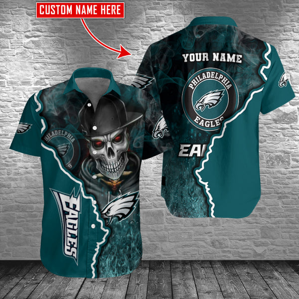 Philadelphia Eagles 2 (4) Personalized Hawaiian Button down shirt
