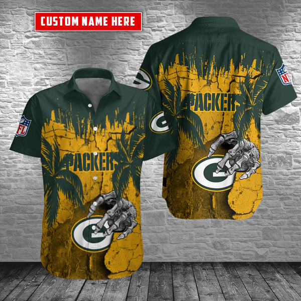 Green Bay Packers 2 (1) Personalized Hawaiian Button down shirt
