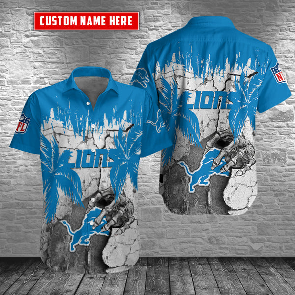 Detroit Lions 2 (14) Personalized Hawaiian Button down shirt