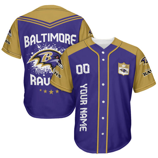 Baltimore Ravens Personalized Baseball Jersey 009