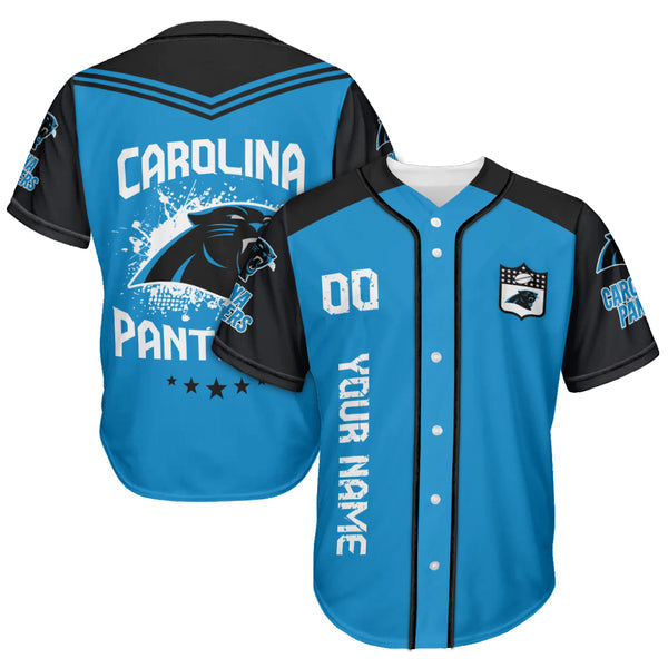 Carolina Panthers Personalized Baseball Jersey 010