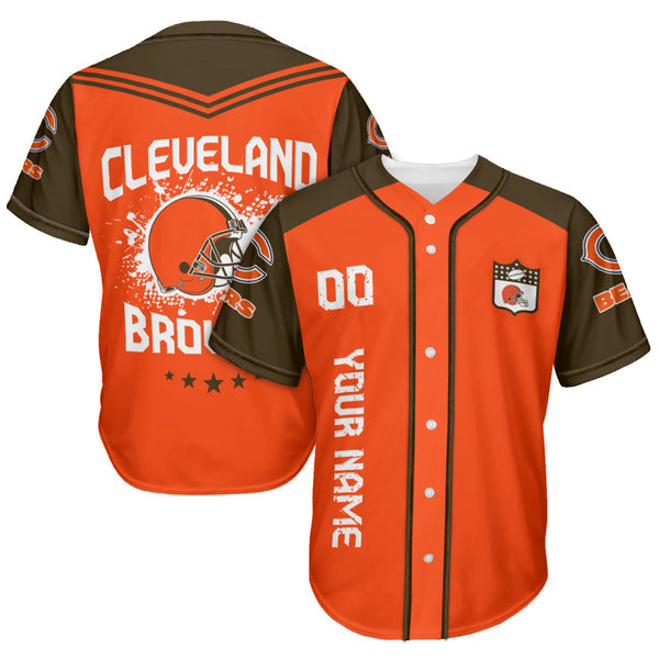 Cleveland Browns Personalized Baseball Jersey 009