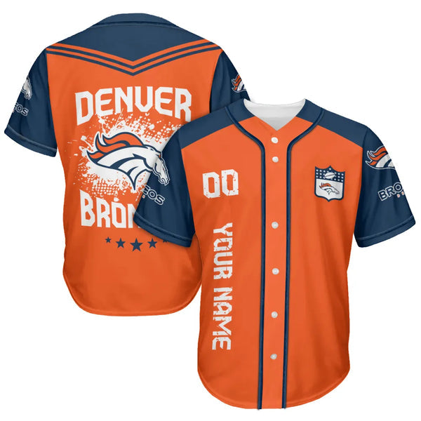 Denver Broncos Personalized Baseball Jersey 006