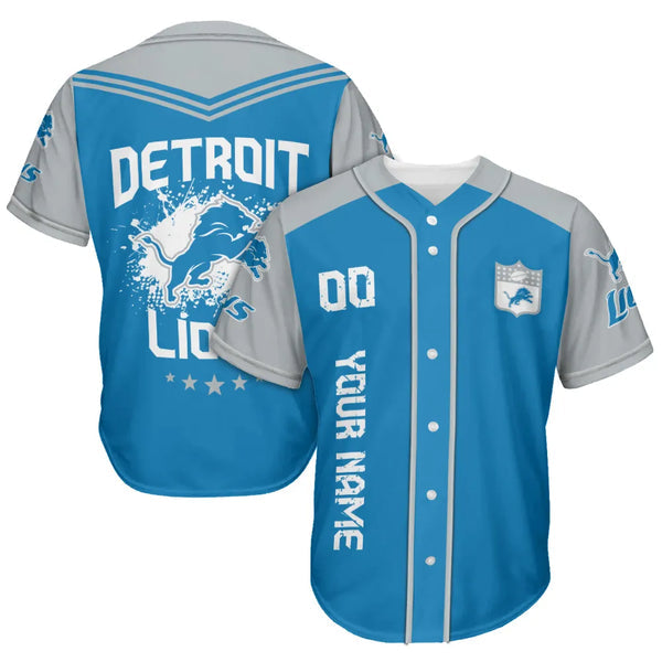 Detroit Lions Personalized Baseball Jersey 017