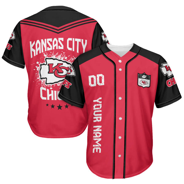 Kansas City Chiefs Personalized Baseball Jersey 006