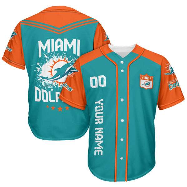 Miami Dolphins Personalized Baseball Jersey 008