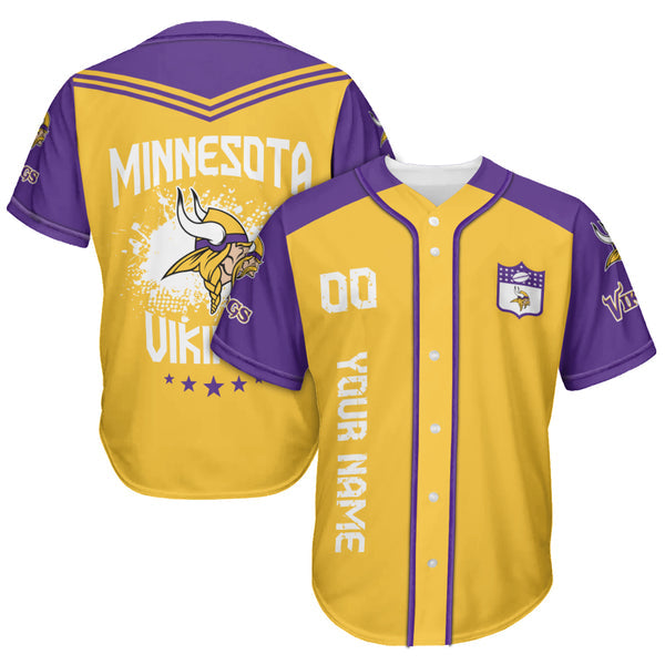 Minnesota Vikings Personalized Baseball Jersey 009
