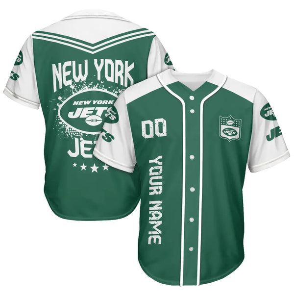 New York Jets Personalized Baseball Jersey 007