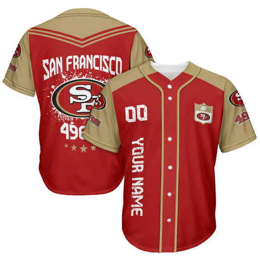 San Francisco 49ers Personalized Baseball Jersey 020