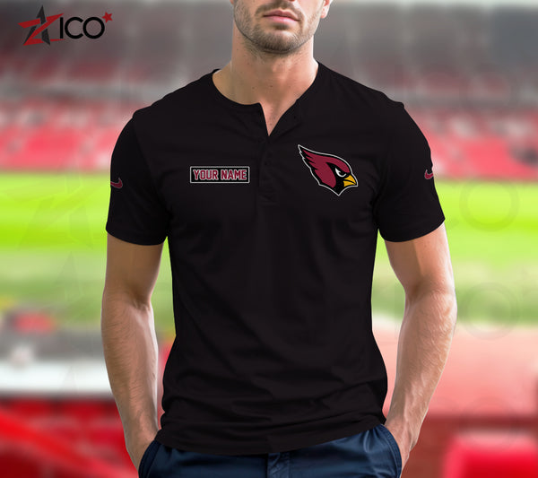 Arizona Cardinals Henley Short Sleeve T-Shirt Trending C004