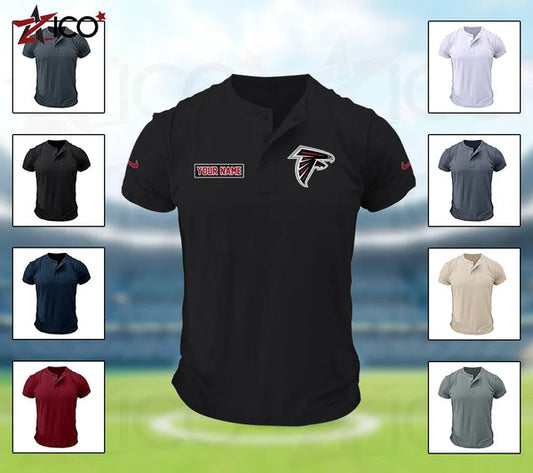 Atlanta Falcons Henley Short Sleeve T-Shirt Trending C004