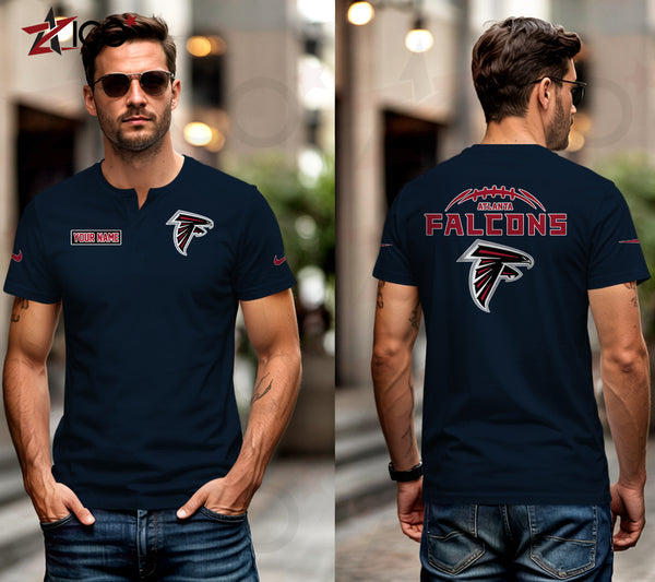 Atlanta Falcons Henley Short Sleeve T-Shirt Trending C004