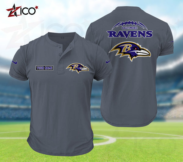 Baltimore Ravens Henley Short Sleeve T-Shirt Trending C004