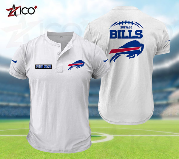 Buffalo Bills Henley Short Sleeve T-Shirt Trending C004