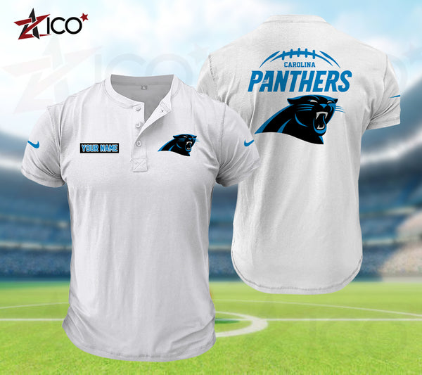 Carolina Panthers Henley Short Sleeve T-Shirt Trending C004