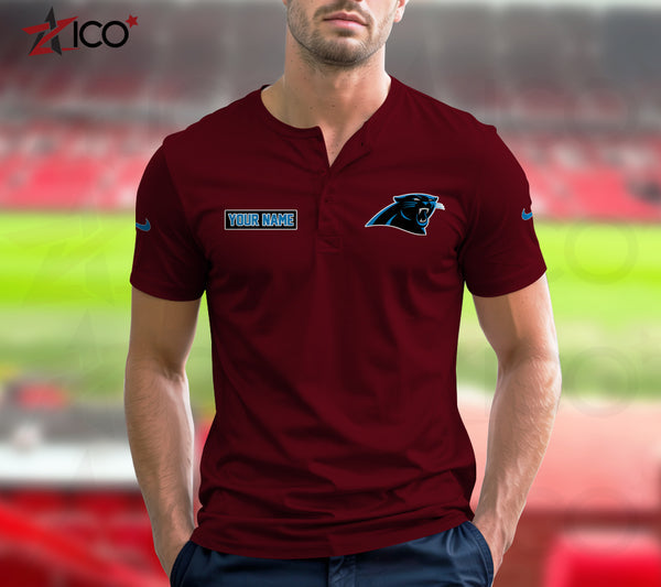 Carolina Panthers Henley Short Sleeve T-Shirt Trending C004