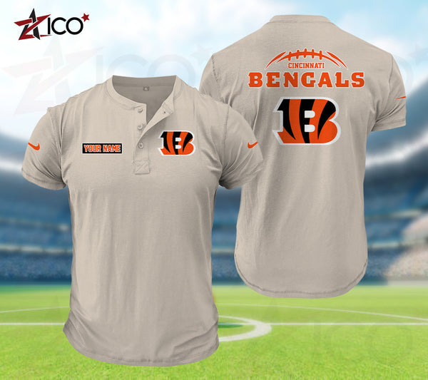 Cincinnati Bengals Henley Short Sleeve T-Shirt Trending C004