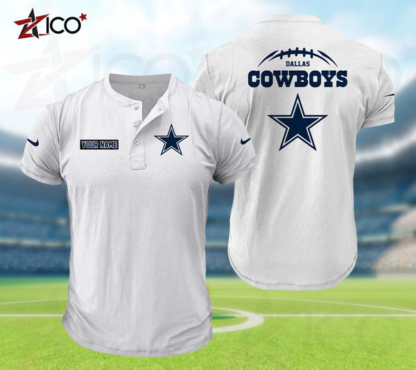 Dallas Cowboys Henley Short Sleeve T-Shirt Trending C004
