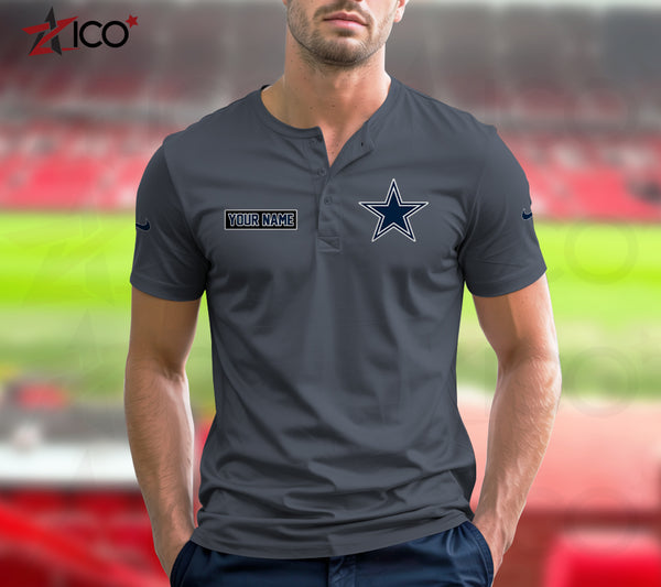 Dallas Cowboys Henley Short Sleeve T-Shirt Trending C004