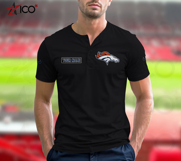 Denver Broncos Henley Short Sleeve T-Shirt Trending C004