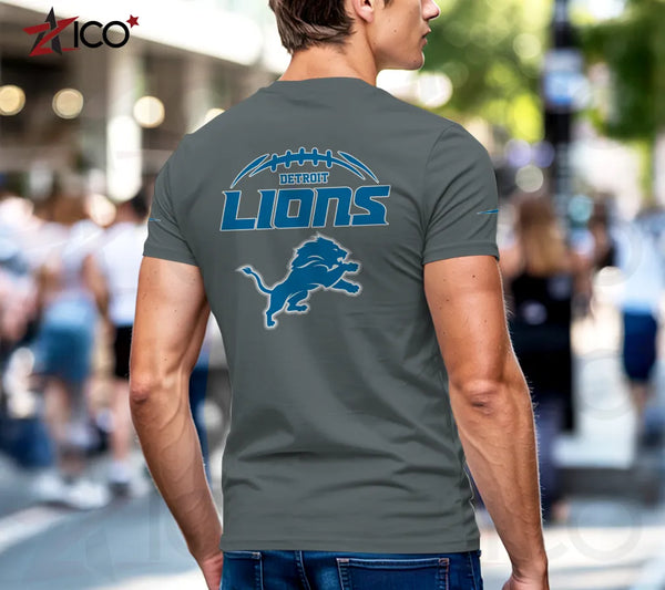 Detroit Lions Henley Short Sleeve T-Shirt Trending C004