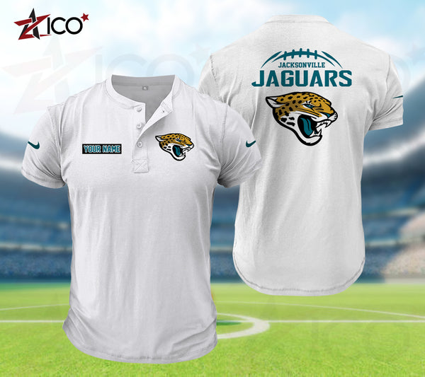 Jacksonville Jaguars Henley Short Sleeve T-Shirt Trending C004