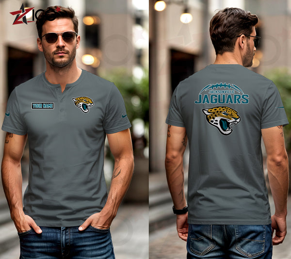 Jacksonville Jaguars Henley Short Sleeve T-Shirt Trending C004