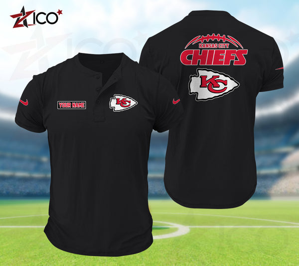 Kansas City Chiefs Henley Short Sleeve T-Shirt Trending C004