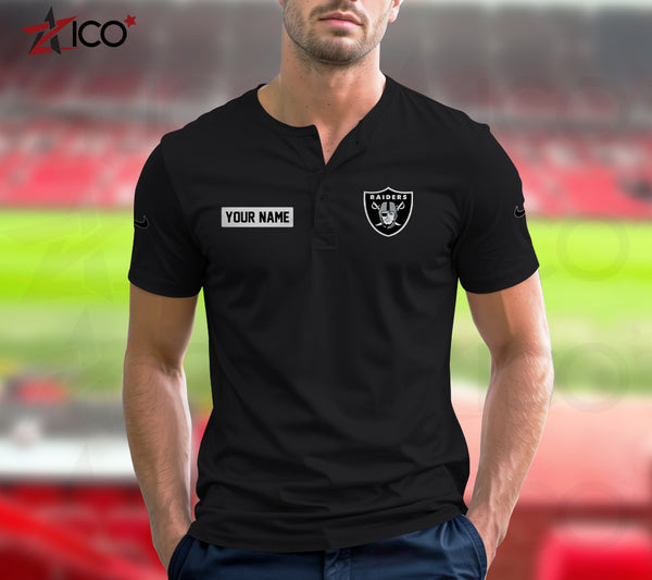 Las Vegas Raiders Henley Short Sleeve T-Shirt Trending C004