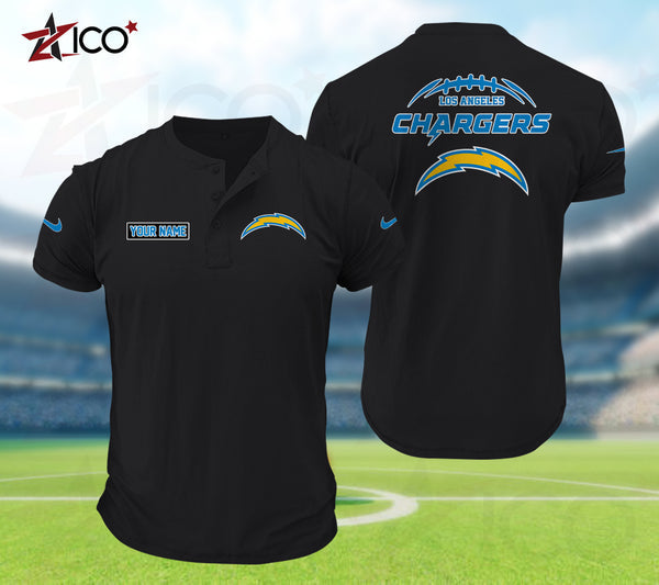 Los Angeles Chargers Henley Short Sleeve T-Shirt Trending C004