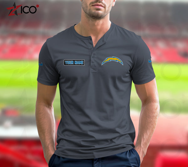 Los Angeles Chargers Henley Short Sleeve T-Shirt Trending C004